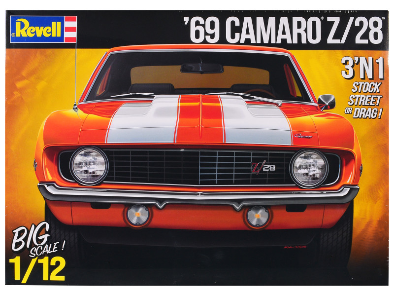Level 5 Model Kit 1969 Chevrolet Camaro Z 28 3 in 1 Kit 1/12 Scale Model Revell RV12812
