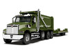 Western Star 49X Truck with Ox Bodies Dump & Beaver Tail Trailer Green Metallic 1/64 Diecast Model DCP/First Gear 60-1883