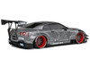 2020 Nissan GT R R35 RHD Right Hand Drive with Liberty Walk 2 0 Body Kit Dark Silver Catalogue Design 1/18 Diecast Model Car Solido S1805810