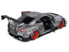2020 Nissan GT R R35 RHD Right Hand Drive with Liberty Walk 2 0 Body Kit Dark Silver Catalogue Design 1/18 Diecast Model Car Solido S1805810