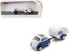 BMW Isetta Blue and White with Home Trailer 1/87 (HO) Diecast Model Car Schuco 452681300