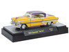 1954 Chevrolet Bel Air Lowriders Yellow Metallic with Stripes and Silver Stripes Top and White Interior Limited Edition to 3300 pieces Worldwide 1/64 Diecast Model Car M2 Machines 31500-MJS78
