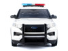 2022 Ford Police Interceptor Utility Plain White Builder s Kit with Flashing Light Bar and Front and Rear Lights and Sounds 1/24 Diecast Model Car Motormax 79541W