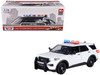 2022 Ford Police Interceptor Utility Plain White Builder s Kit with Flashing Light Bar and Front and Rear Lights and Sounds 1/24 Diecast Model Car Motormax 79541W