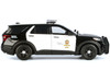 2022 Ford Police Interceptor Utility Black and White Los Angeles Police Department LAPD with Flashing Light Bar and Front and Rear Lights and Sounds 1/24 Diecast Model Car Motormax 79548