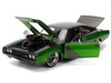 1970 Dodge Charger R T Dark Gray Metallic and Green Metallic with Dark Gray Stripes Bigtime Muscle Series 1/24 Diecast Model Car Jada 36298