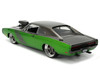 1970 Dodge Charger R T Dark Gray Metallic and Green Metallic with Dark Gray Stripes Bigtime Muscle Series 1/24 Diecast Model Car Jada 36298
