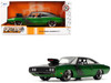 1970 Dodge Charger R T Dark Gray Metallic and Green Metallic with Dark Gray Stripes Bigtime Muscle Series 1/24 Diecast Model Car Jada 36298