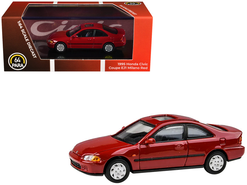 1995 Honda Civic Coupe EJ1 Milano Red 1/64 Diecast Model Car Paragon Models PA-55764