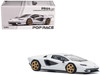 Lamborghini Countach LPI 800 4 White with Carbon Accents 1/64 Diecast Model Car Pop Race PR640117