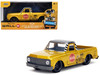1972 Chevrolet Cheyenne Pickup Truck Gold Metallic with Gray Top Wall E 2008 Movie Hollywood Rides Series 1/32 Diecast Model Car Jada 34925