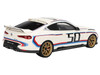 BMW M4 3 0 CSL #50 White with Blue and Red Stripes 1/18 Model Car Top Speed TS0495