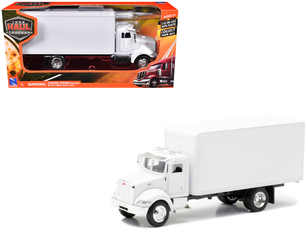 Peterbilt Utility 335 Box Truck White 1/43 Diecast Model by
