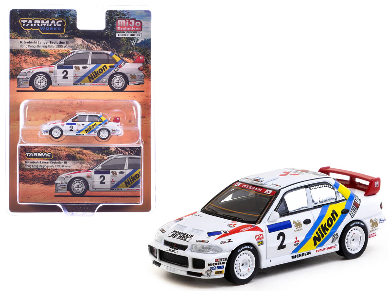 Mitsubishi Lancer Evolution III #2 Kenneth Eriksson Staffan Parmander Winner Hong Kong Beijing Rally 1995 Global64 Series 1/64 Diecast Model Tarmac Works T64G-050-95HKBR02
