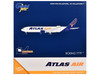 Boeing 777 200LRF Commercial Aircraft Atlas Air N703GT White with Blue Tail Interactive Series 1/400 Diecast Model Airplane GeminiJets GJ2147