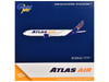 Boeing 777 200LR Commercial Aircraft Atlas Air N703GT White with Blue Tail 1/400 Diecast Model Airplane GeminiJets GJ2294