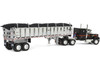 Mack Super Liner with 60 Flat Top Sleeper and East End Dump Trailer Black 1/64 Diecast Model DCP/First Gear 60-2021