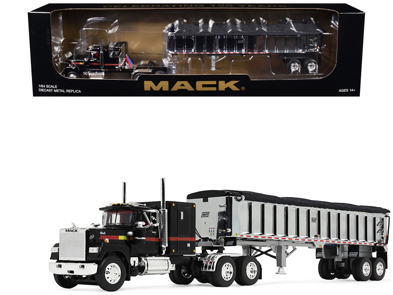 Mack R-Model Day Cab and 40' Vintage Trailer Yellow with Red
