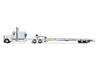 Peterbilt 389 with 63 Flat Top Sleeper and Landoll 440B50CA Traveling Axle Trailer White 1/64 Diecast Model DCP/First Gear 60-2033