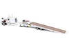 Peterbilt 389 with 63 Flat Top Sleeper and Landoll 440B50CA Traveling Axle Trailer White 1/64 Diecast Model DCP/First Gear 60-2033