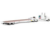 Peterbilt 389 with 63 Flat Top Sleeper and Landoll 440B50CA Traveling Axle Trailer White 1/64 Diecast Model DCP/First Gear 60-2033
