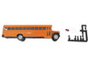 School Bus Yellow with Stop Sign 1/87 (HO) Plastic Model Promotex 006617Y