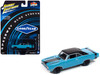 1969 Dodge Dart GTS 340 Blue with Black Top and Stripes Goodyear Blue Streak Pop Culture 2025 Release 1 1/64 Diecast Model Car Johnny Lightning JLPC016-JLSP414