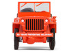 1944 Willys MB Jeep Red Smokey Bear 80th Anniversary Anniversary Collection Series 17 1/64 Diecast Model Car Greenlight 28160A