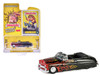 1950 Mercury Eight Convertible Lowrider Black with Flames Menacing Monica Garbage Pail Kids Series 7 1/64 Diecast Model Car Greenlight 54110F