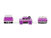 1974 Cadillac Eldorado Convertible Pink and 1972 Chevrolet C 30 Pickup Truck Pink with Heavy Duty Car Hauler True Romance 1993 Movie Hollywood Hitch & Tow Series 13 1/64 Diecast Model Cars Greenlight 31180C