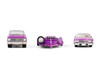 1974 Cadillac Eldorado Convertible Pink and 1972 Chevrolet C 30 Pickup Truck Pink with Heavy Duty Car Hauler True Romance 1993 Movie Hollywood Hitch & Tow Series 13 1/64 Diecast Model Cars Greenlight 31180C