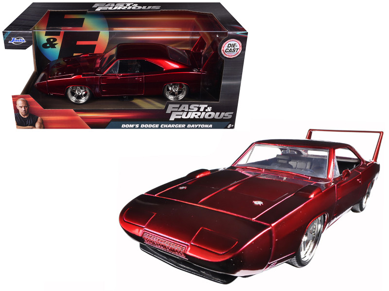 1969 Dodge Charger Daytona Red Fast & Furious 7 2015 Movie 1/24 Diecast Model Car Jada 97060