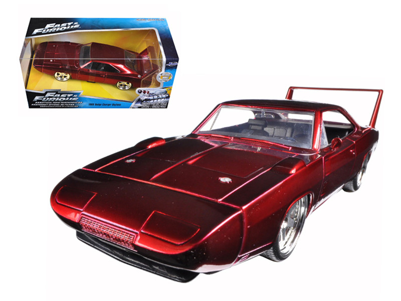 1969 Dodge Charger Daytona Red Fast & Furious 7 2015 Movie 1/24 Diecast Model Car Jada 97060
