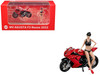 2022 MV Agusta F3 Rosso Motorcycle Red with Figure 1/64 Diecast Model CM Model CM64-F3ROSSO-01