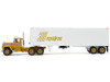 Mack R Model Day Cab and 40 Vintage Trailer Yellow with Red Stripes and White Top Mack Anniversary 1/64 Diecast Model DCP/First Gear 60-2022