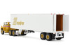 Mack R Model Day Cab and 40 Vintage Trailer Yellow with Red Stripes and White Top Mack Anniversary 1/64 Diecast Model DCP/First Gear 60-2022