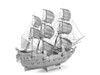 Model Kit Black Pearl Ship Challenging Difficulty Steel Model Metal Earth ICX016
