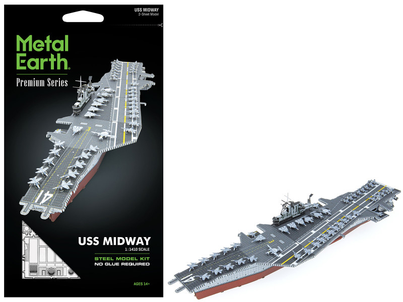 Model Kit USS Midway CV 41 Aircraft Carrier Challenging Difficulty Steel Model Metal Earth PS2003