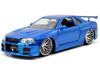 Brian's Nissan GTR Skyline R34 Blue "Fast & Furious" Movie 1/24 Diecast Model Car Jada 97173