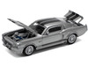 Shelby Mustang GT500 Gray Metallic with Black Stripes 1/64 Diecast Model Car Pop Race PR640195
