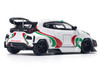 Toyota Pandem GR Yaris RHD Right Hand Drive Rally Livery White with Red and Green Graphics 1/64 Diecast Model Car Pop Race PR640136