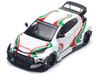 Toyota Pandem GR Yaris RHD Right Hand Drive Rally Livery White with Red and Green Graphics 1/64 Diecast Model Car Pop Race PR640136