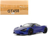 2023 McLaren 750S Coupe Blue Metallic with Black Top 1/18 Model Car GT Spirit GT458