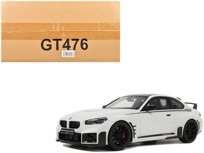BMW M2 M White with Black Stripes 1/18 Model Car GT Spirit GT476