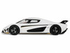 2023 Koenigsegg Regera White with Black Stripes 1/18 Model Car GT Spirit GT913