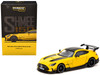 Mercedes Benz AMG GT Black Series SHMEE150 Yellow with Black Stripes and Top Global64 Series 1/64 Diecast Model Tarmac Works T64G-042-SHMEE