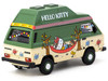 Volkswagen T3 Van Hello Kitty Camping Green and Beige with Graphics Collab64 Series 1/64 Diecast Model Car Schuco & Tarmac Works T64S-001-HK