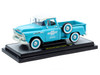 1958 Chevrolet Apache Stepside Pickup Truck Chevrolet Service Light Blue with White Top Limited Edition to 6650 pieces Worldwide 1/24 Diecast Model Car M2 Machines 40300-130A
