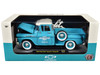 1958 Chevrolet Apache Stepside Pickup Truck Chevrolet Service Light Blue with White Top Limited Edition to 6650 pieces Worldwide 1/24 Diecast Model Car M2 Machines 40300-130A