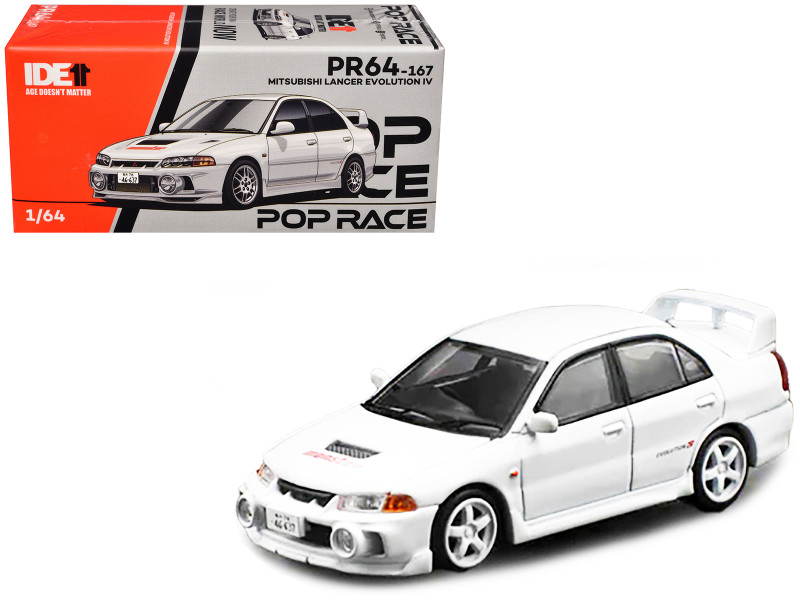 Mitsubishi Lancer Evolution IV RHD Right Hand Drive White Indonesia Diecast Expo 2024 Exclusive 1/64 Diecast Model Car Pop Race PR640167